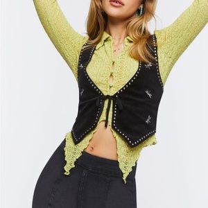 Embroider dragon fly vest